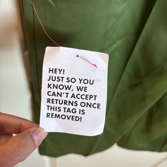 NEW Topshop satin cargo wide leg pants in khaki army olive green size 2 NWT - Picture 9 of 16